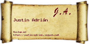 Justin Adrián névjegykártya